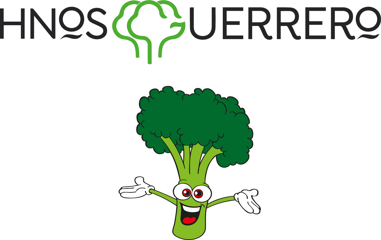 Mascota brócoli Hermanos Guerreros